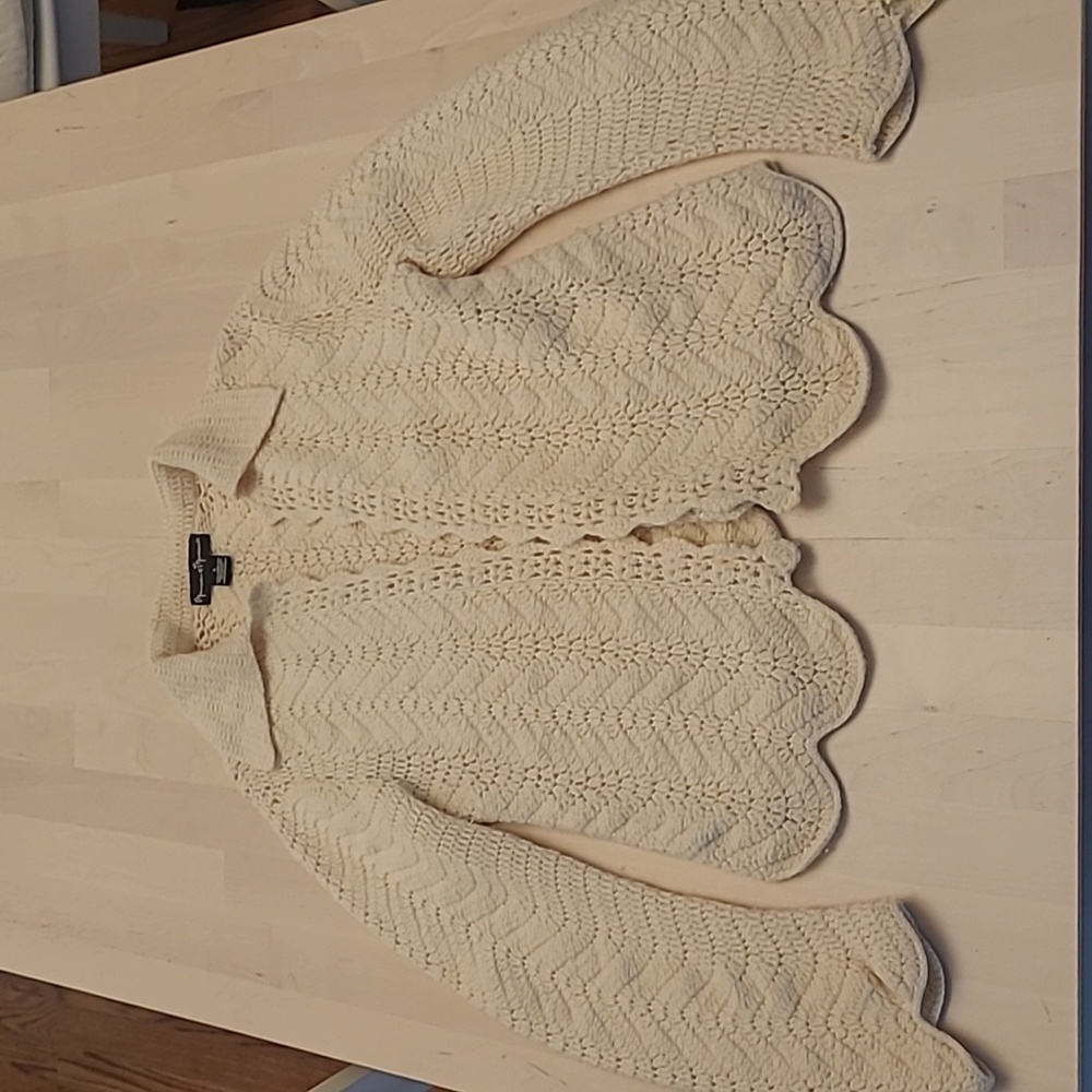 VTG 1990s/Y2K Mercer & Madison Lambswool Open Front Open Knit Cardigan